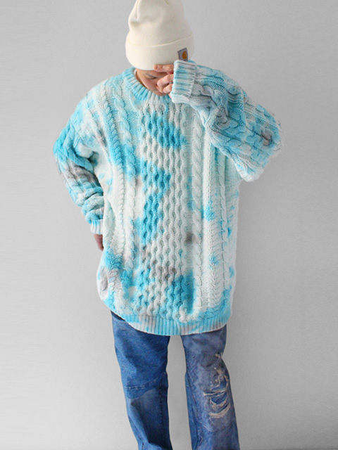 坩堝 ルツボ セーター メンズ FISHERMAN TIEDYE SWEATER